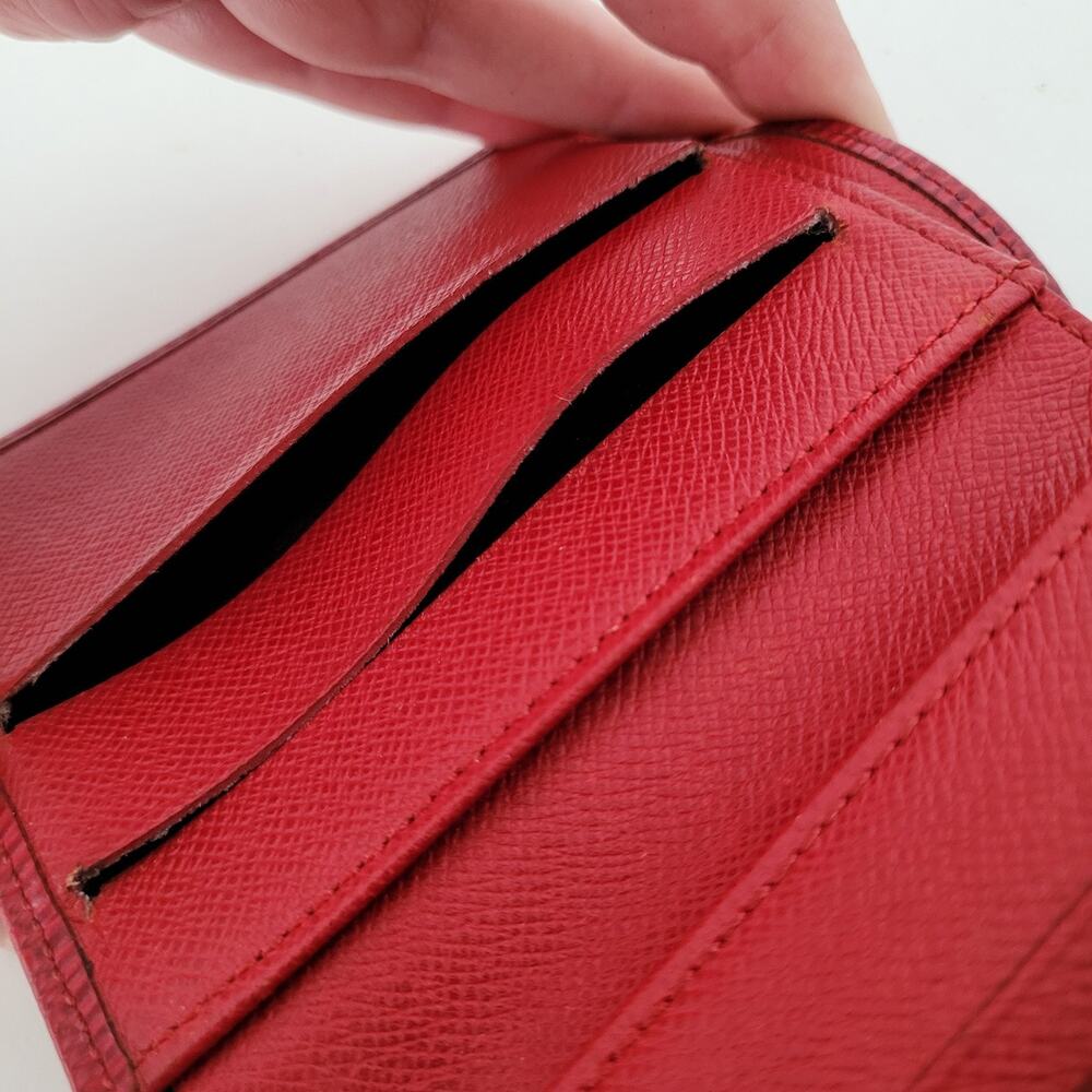 Louis Vuitton Vintage‎ 2002 Epi Leather Wallet Red Medium Trifold Elise Retro - Picture 7 of 16